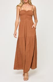 LSPACE Mallorca Smocked Cover-Up Maxi Dress