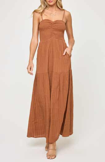 LSPACE Mallorca Smocked Cover-Up Maxi Dress