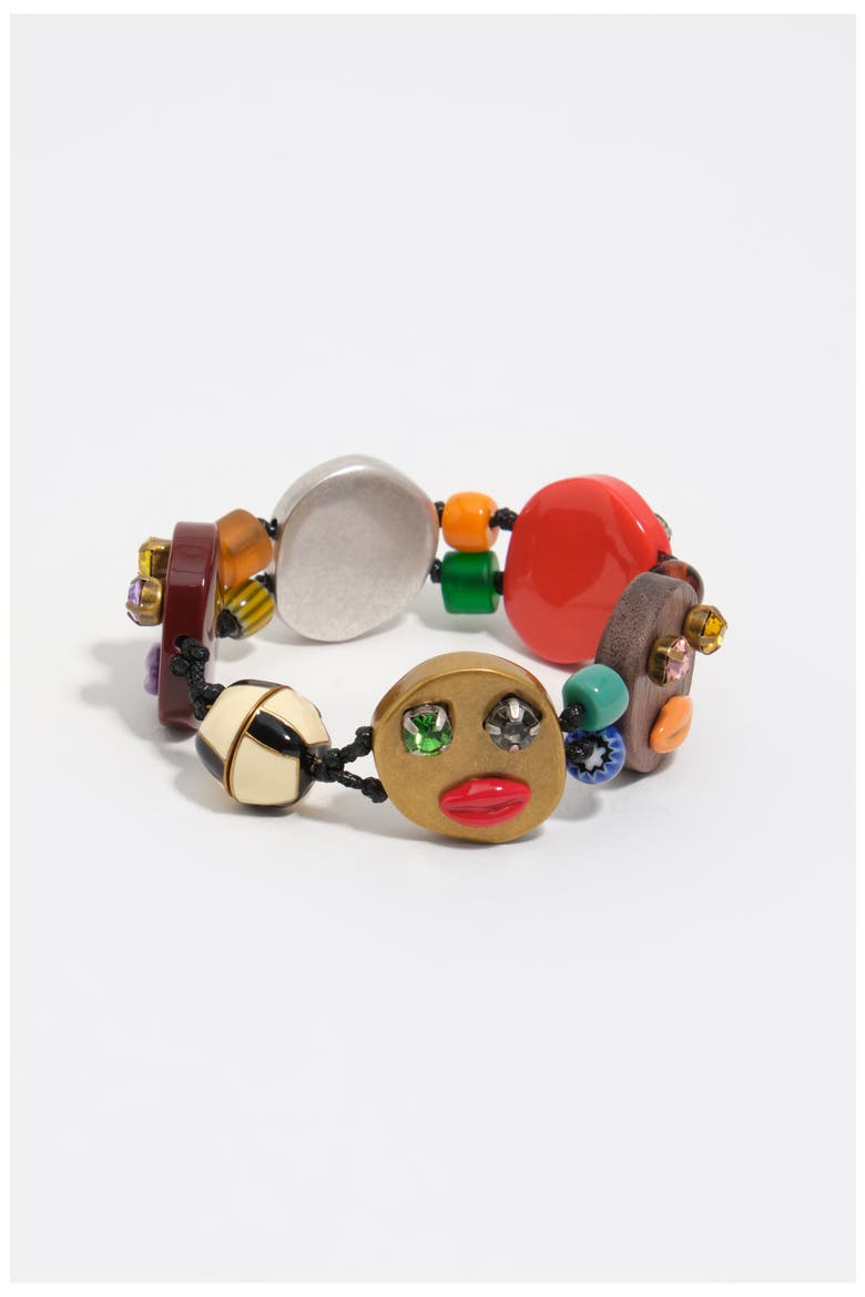 Multicolor Masks And Glass Bracelet, Alternate, color, ORANGE