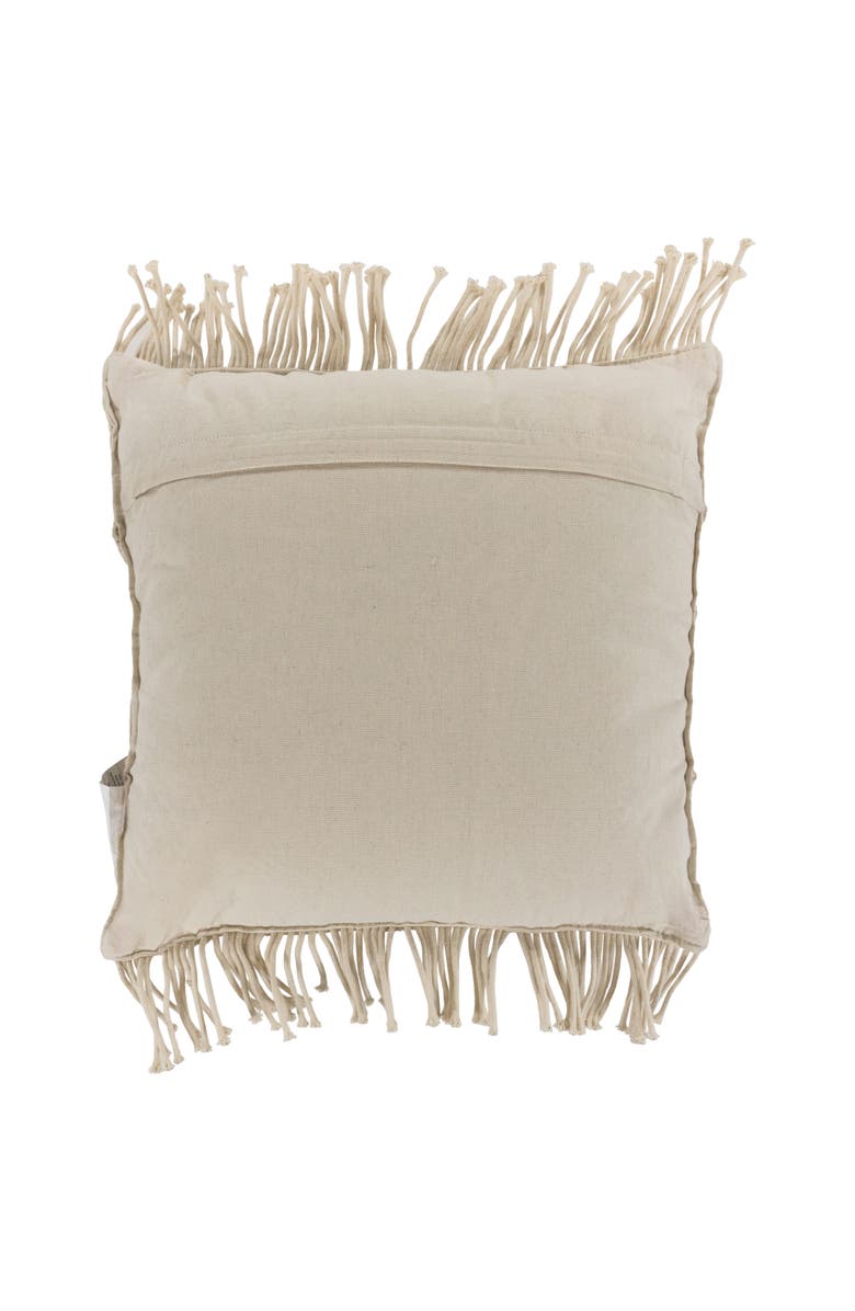 Northlight 18" Natural Cotton Handmade Macrame Square Throw Pillow, Alternate, color, Ivory