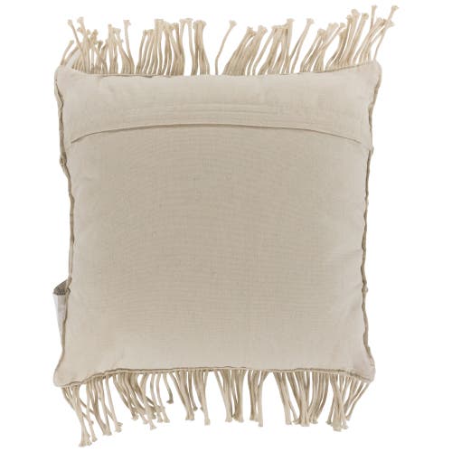 Northlight 18" Natural Cotton Handmade Macrame Square Throw Pillow