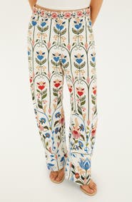 FARM Rio Fraga Print Belted Tapered Pants