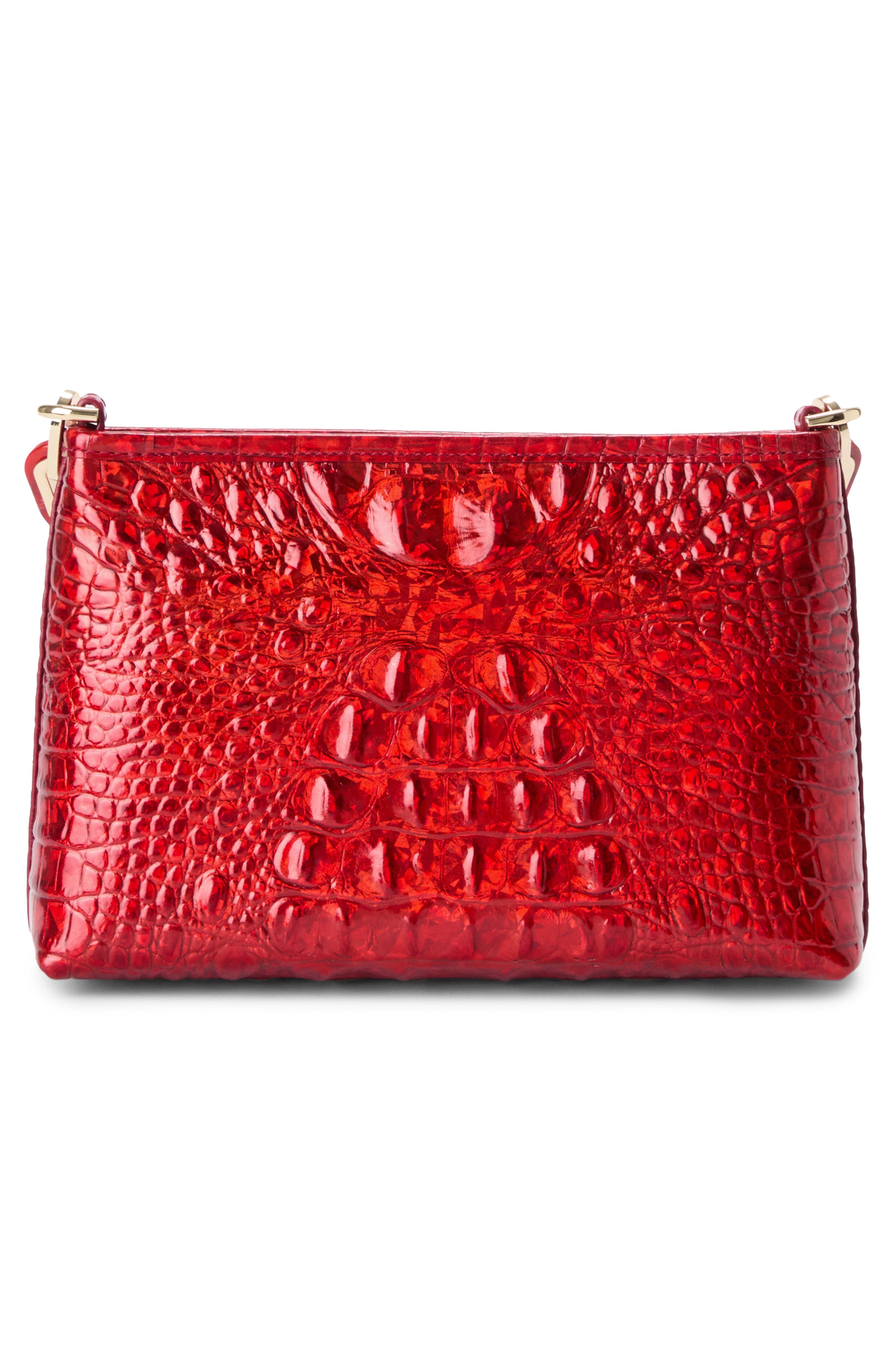 Brahmin Mod Lorelei Croc Embossed Leather Shoulder Bag, Alternate, color, Red Opal Melbourne