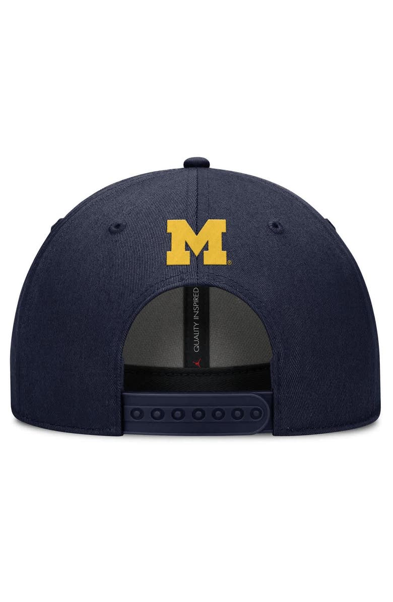Jordan Brand Men's Jordan Brand Navy Michigan Wolverines Slanted Primetime Rise Performance Adjustable Hat, Alternate, color, Navy
