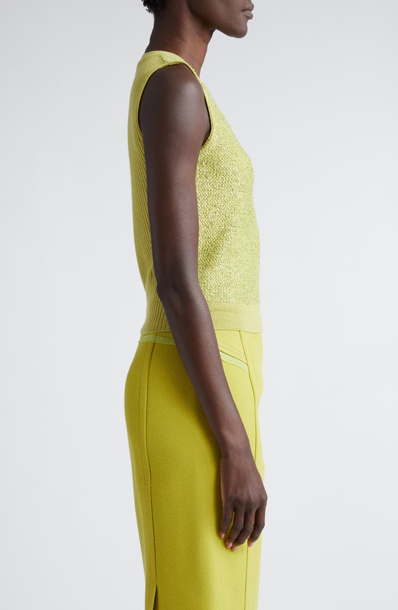 St. John Evening Mixed Media Sequin Knit Sleeveless Sweater, Alternate, color,