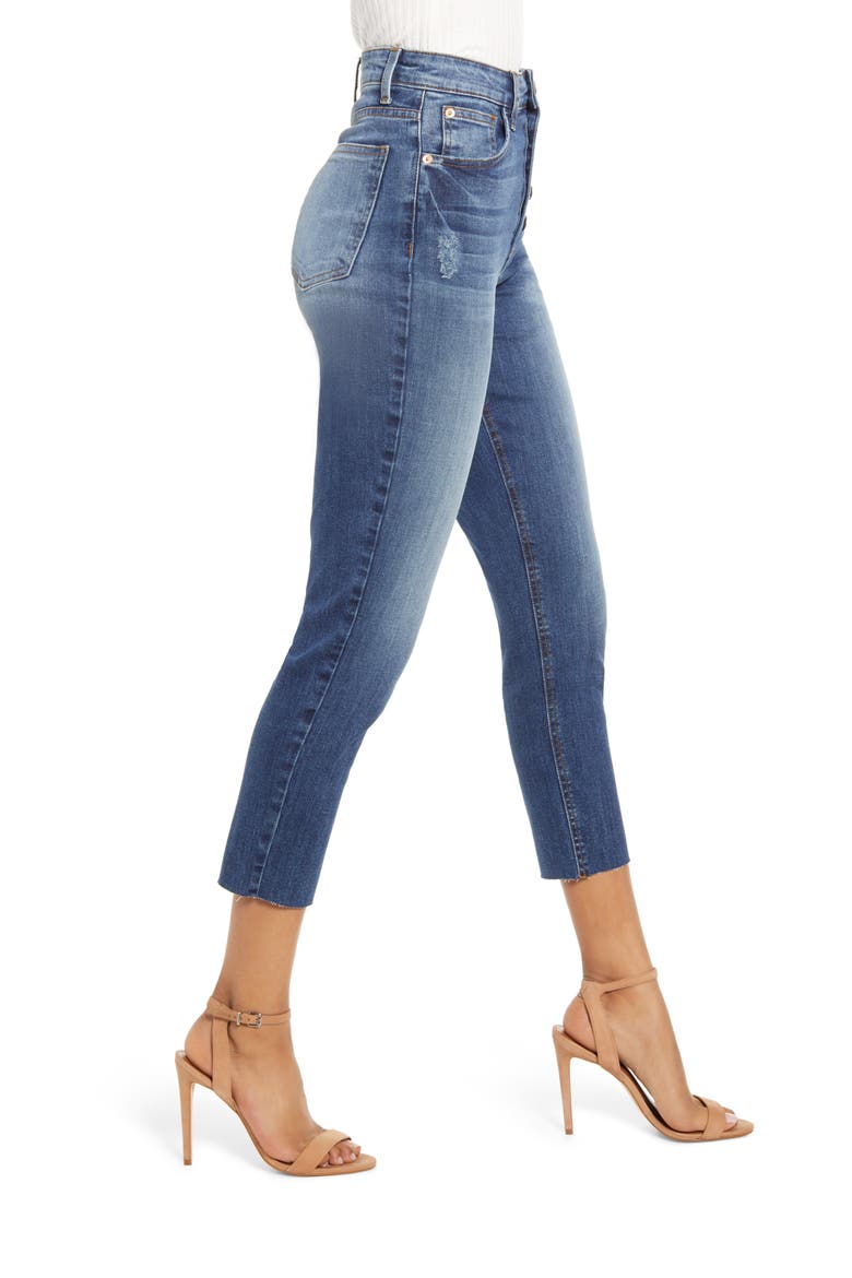 Alicia Button Fly High Waist Crop Mom Jeans, Alternate, color, NORTH SPRINGDALE