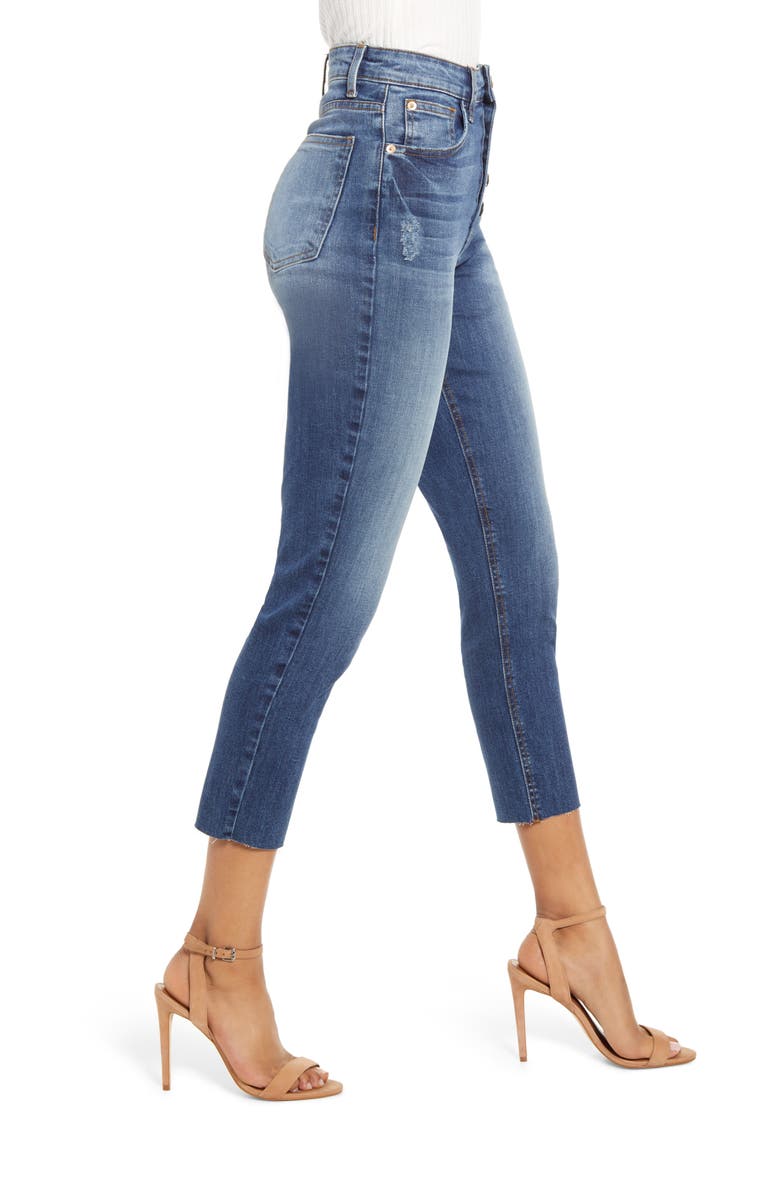 STS Blue Alicia Button Fly High Waist Crop Mom Jeans, Alternate, color, 