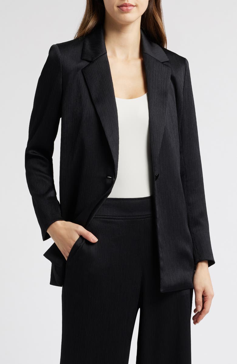 Anne Klein Crinkle Satin Blazer, Main, color, 