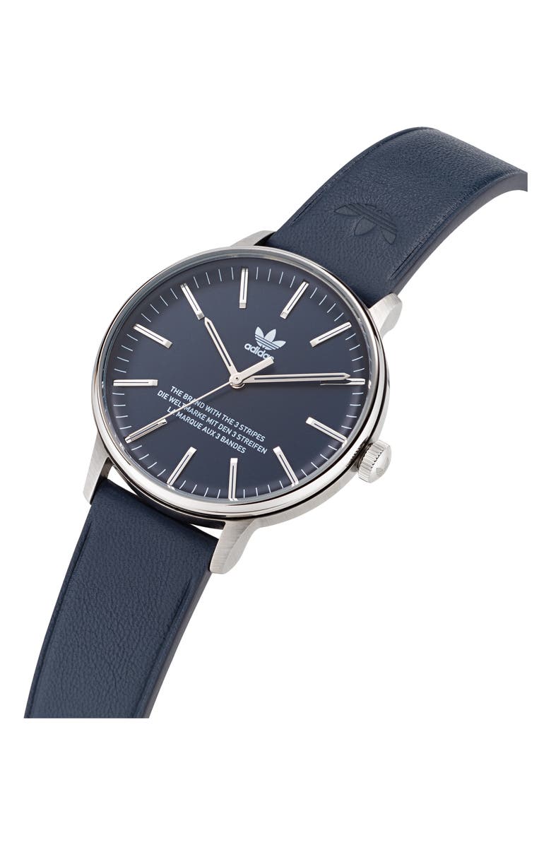 adidas Code One Leather Strap Watch, 38mm, Alternate, color,