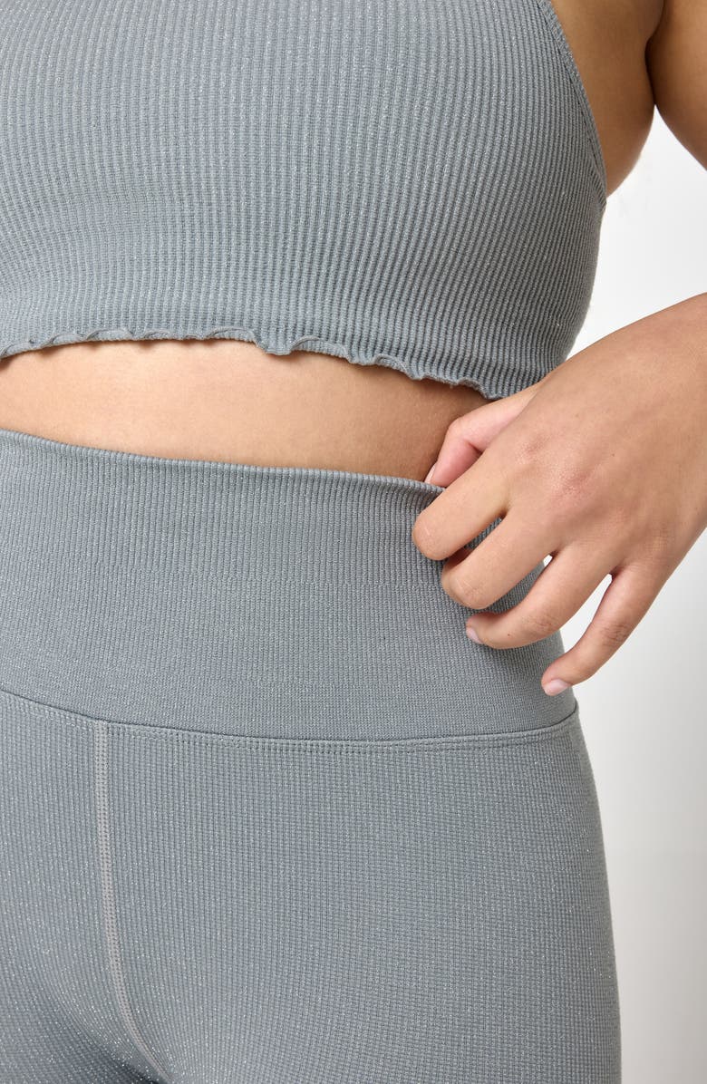 Spiritual Gangster Love Sculpt Shimmer Leggings, Alternate, color, Silver