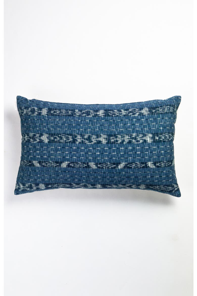 Paola Handwoven Cotton Throw Pillow, Alternate, color, Blue