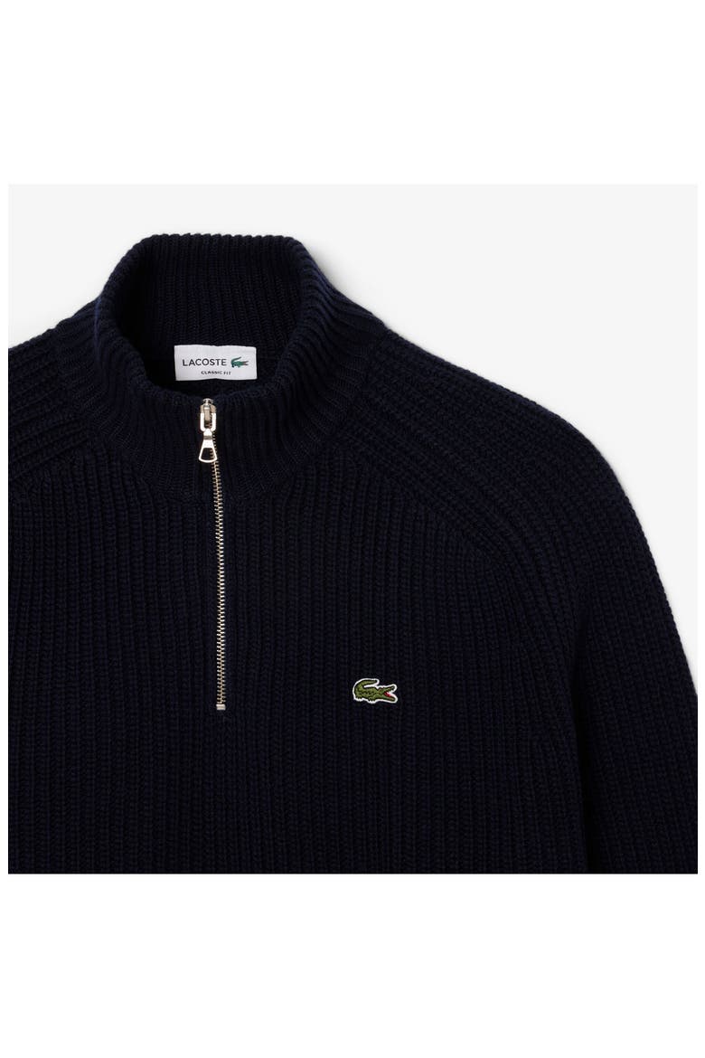 Classic Fit Quarter Zip Wool Rib Sweater, Alternate, color, NAVY BLUE