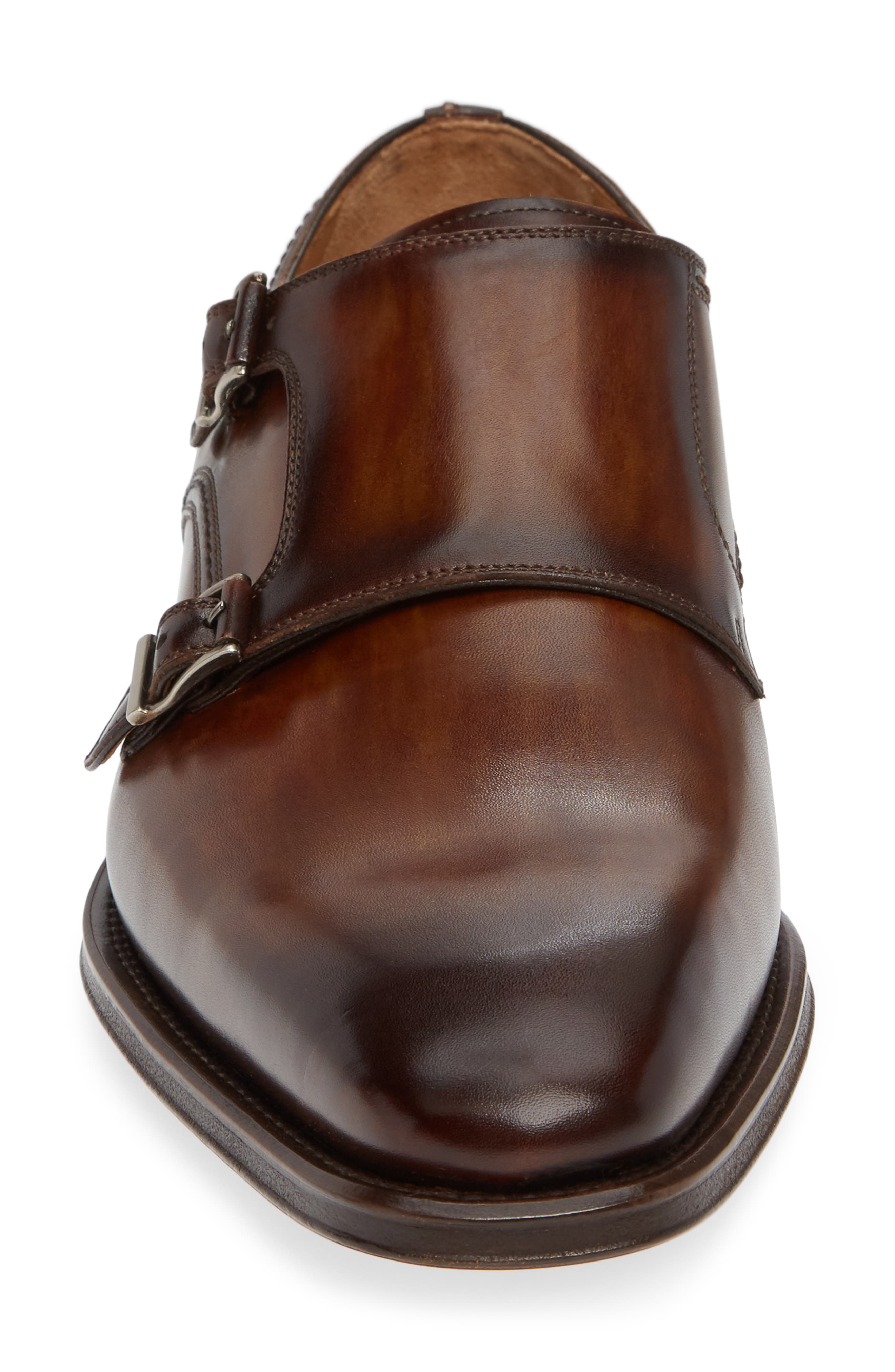Landon Double Strap Monk Shoe, Alternate, color, TOBACCO LEATHER