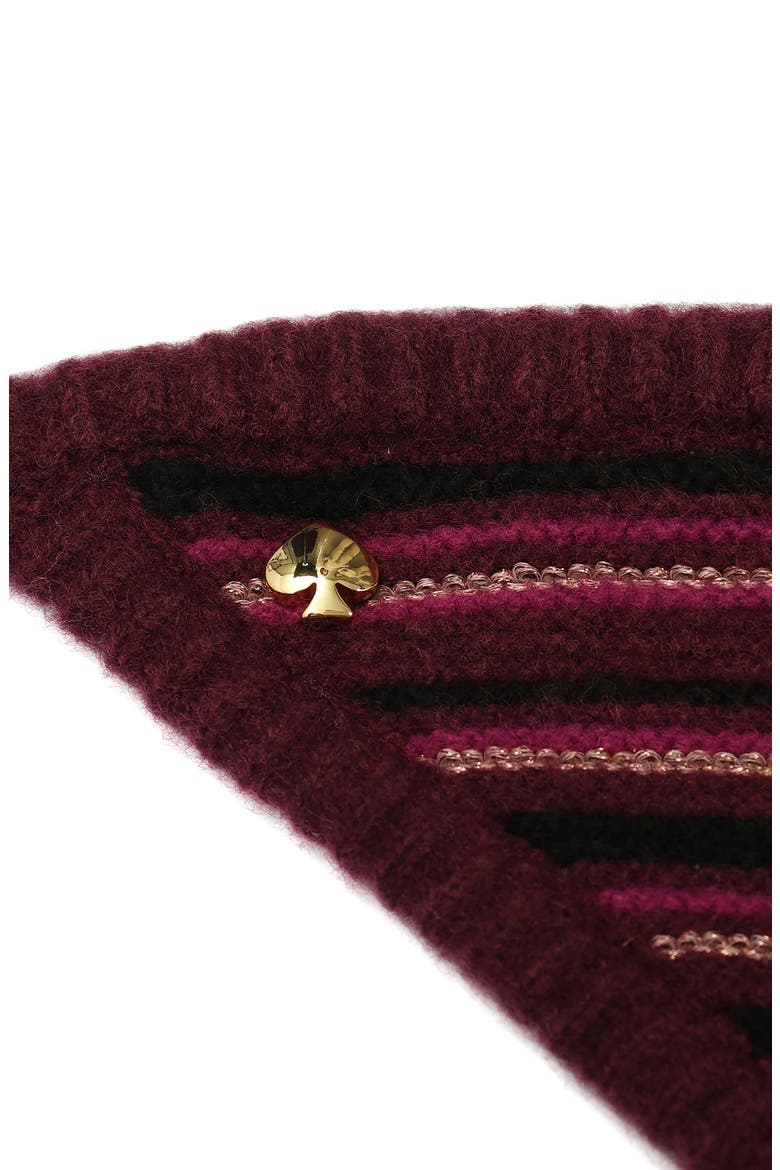 Garter Stripe Knit Triangle Scarf, Alternate, color, MIDNIGHT WINE MULTI