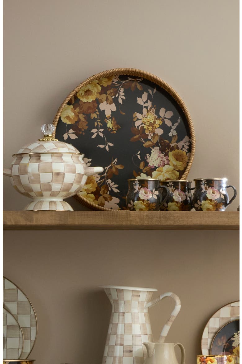 Wild Rose Enameled Steel Abundant Bowl, Alternate, color, BLACK/ BROWN