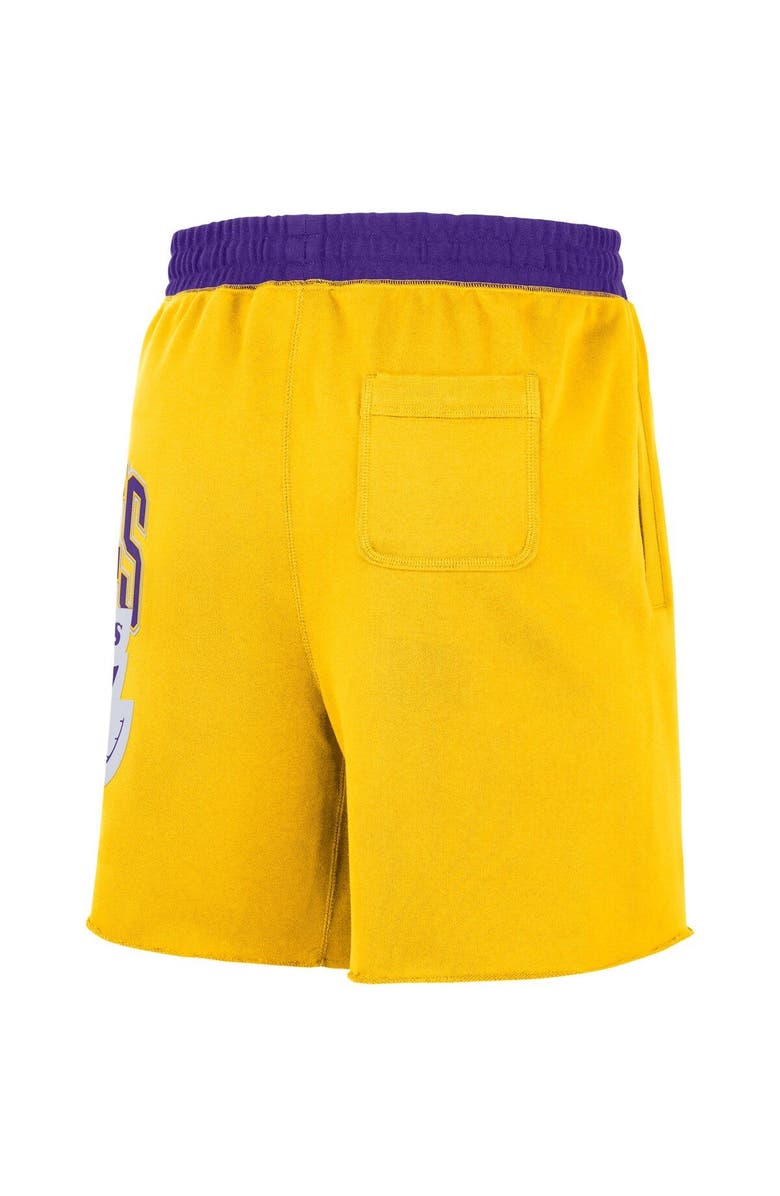 Nike Men's Nike Gold Los Angeles Lakers 75th Anniversary Courtside Fleece Shorts, Alternate, color, 
