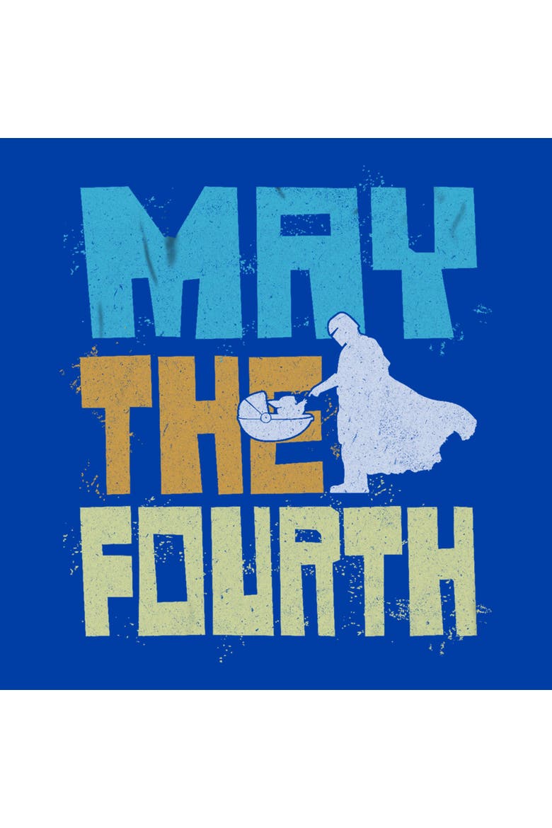 Men's Distressed Splatter May The Fourth Short Sleeve Graphic T-Shirt, Alternate, color, Royal Blue