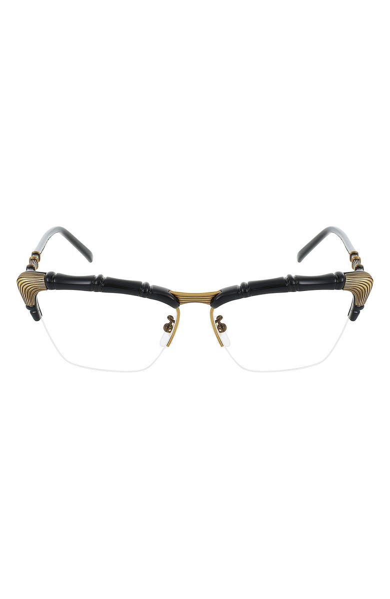 Gucci 58mm Novelty Square Optical Glasses, Main, color, Black Transparent