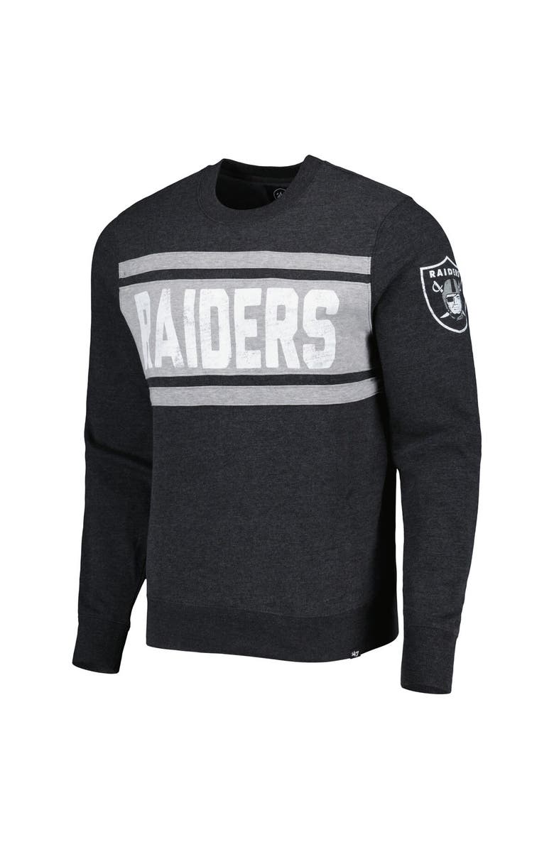 '47 Men's '47 Heathered Black Las Vegas Raiders Bypass Tribeca Pullover Sweatshirt, Alternate, color, Black