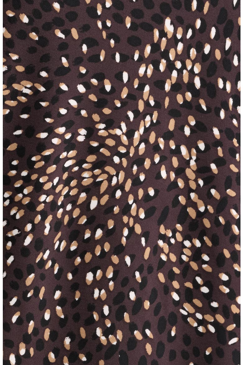 Dot Print Keyhole Long Sleeve Top, Alternate, color, CHOCOLATE BLACK MULTI