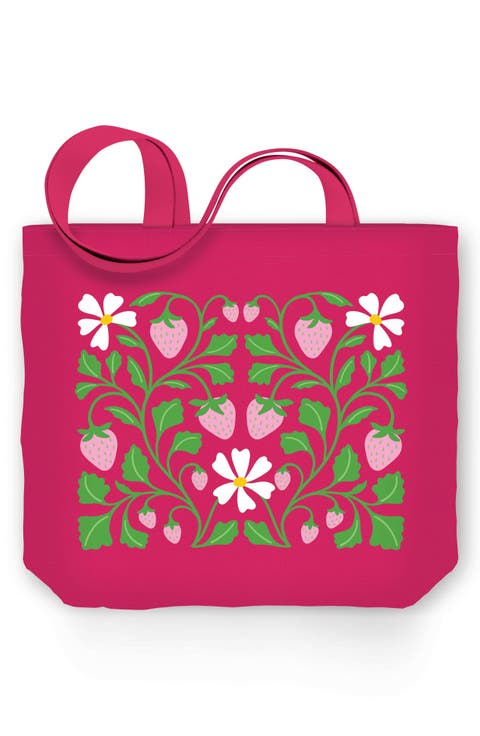 Strawberries Canvas Tote