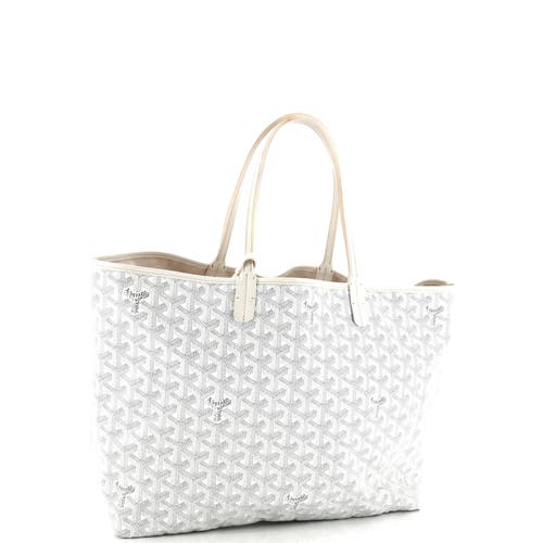 Pre-owned Goyard Goyard Saint Louis Tote Printed Coated Canvas Pm In White