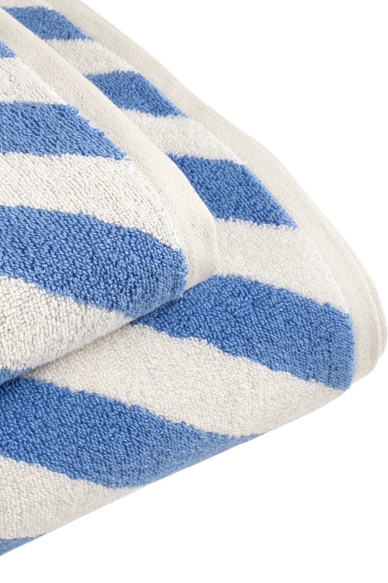 Ornaz Yarn Dyed Biased 100% Cotton Face Towel Set Of 3, Alternate, color, Blue