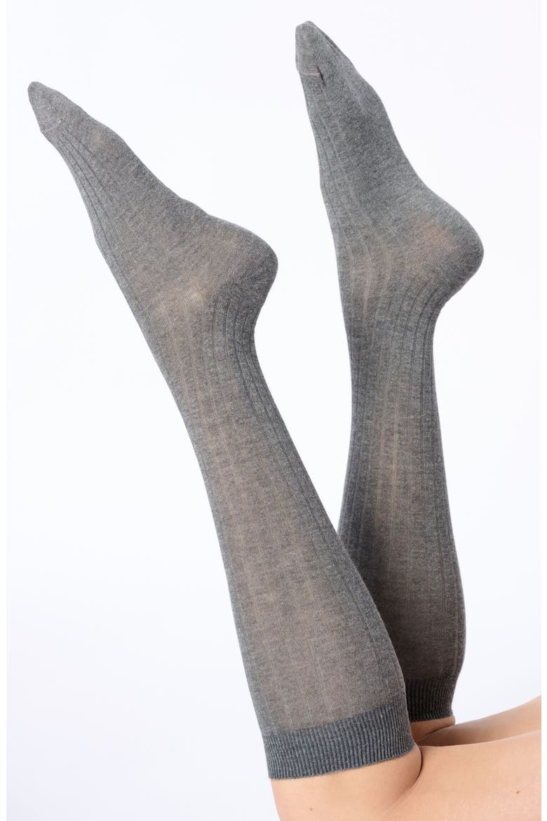 Light Knee High Socks, Alternate, color, GREY MELANGE