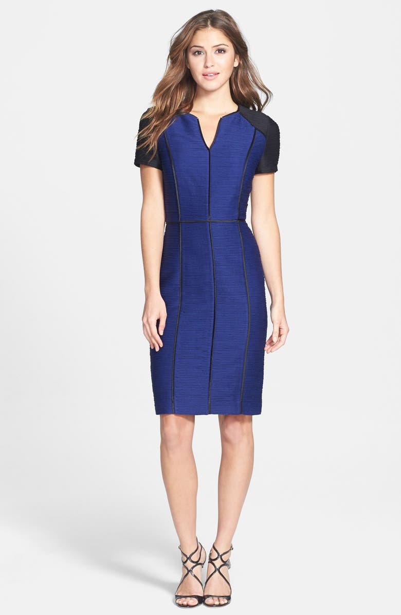 Nue by Shani Colorblock Ribbed Sheath Dress, Alternate, color, 