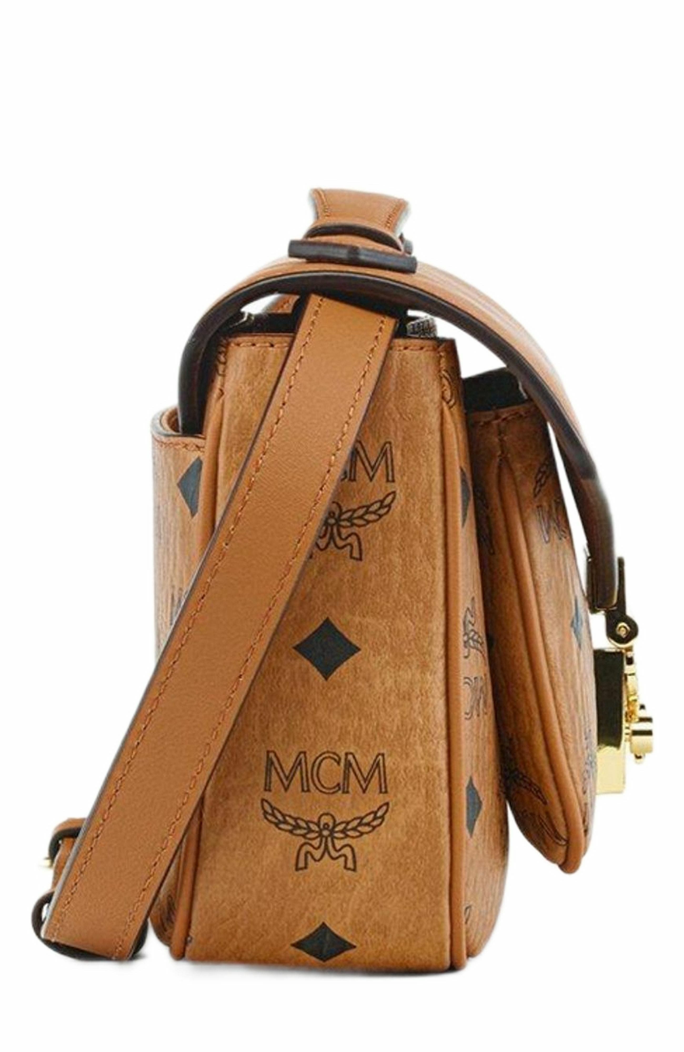 MCM Tracy Crossbody in Visetos, Alternate, color, Cognac