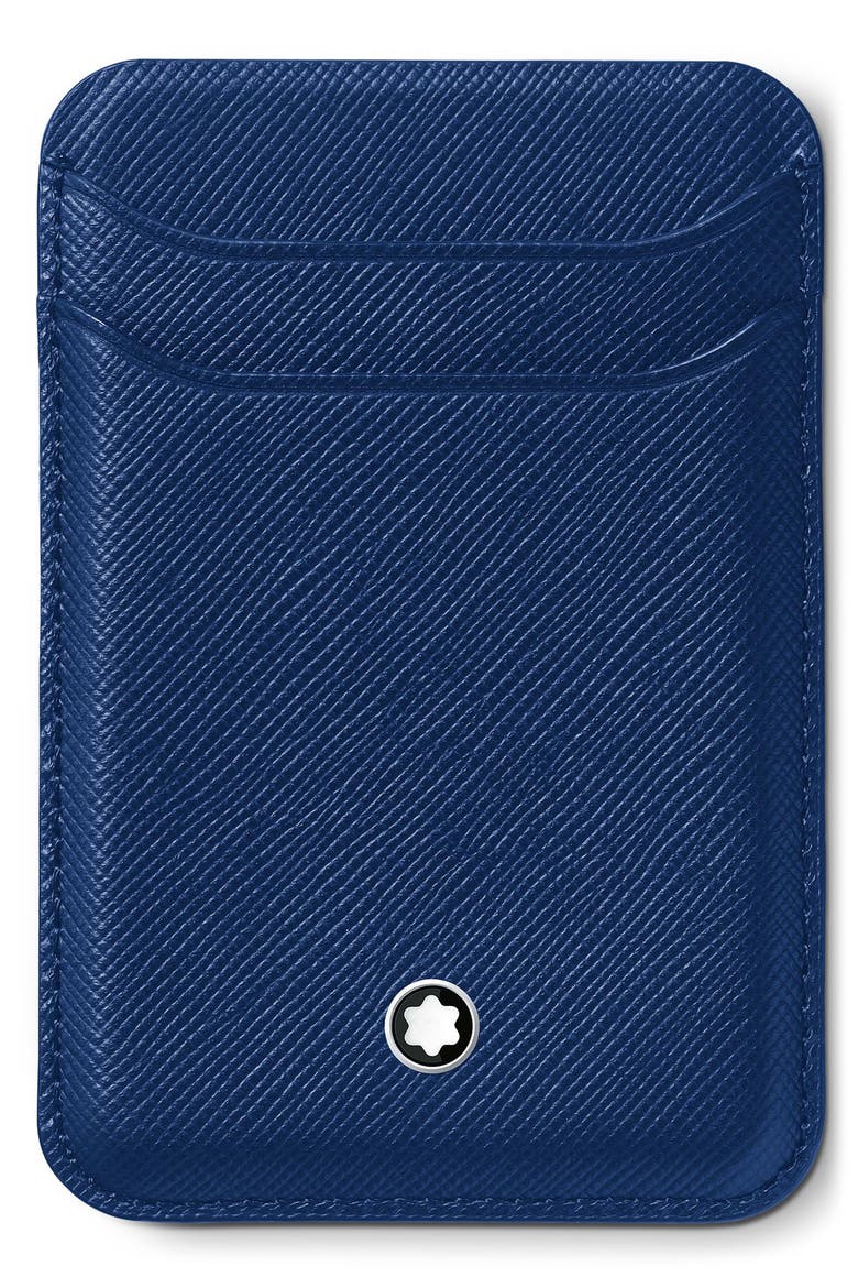 MagSafe® Compatible Sartorial Leather Card Holder, Main, color, BLUE