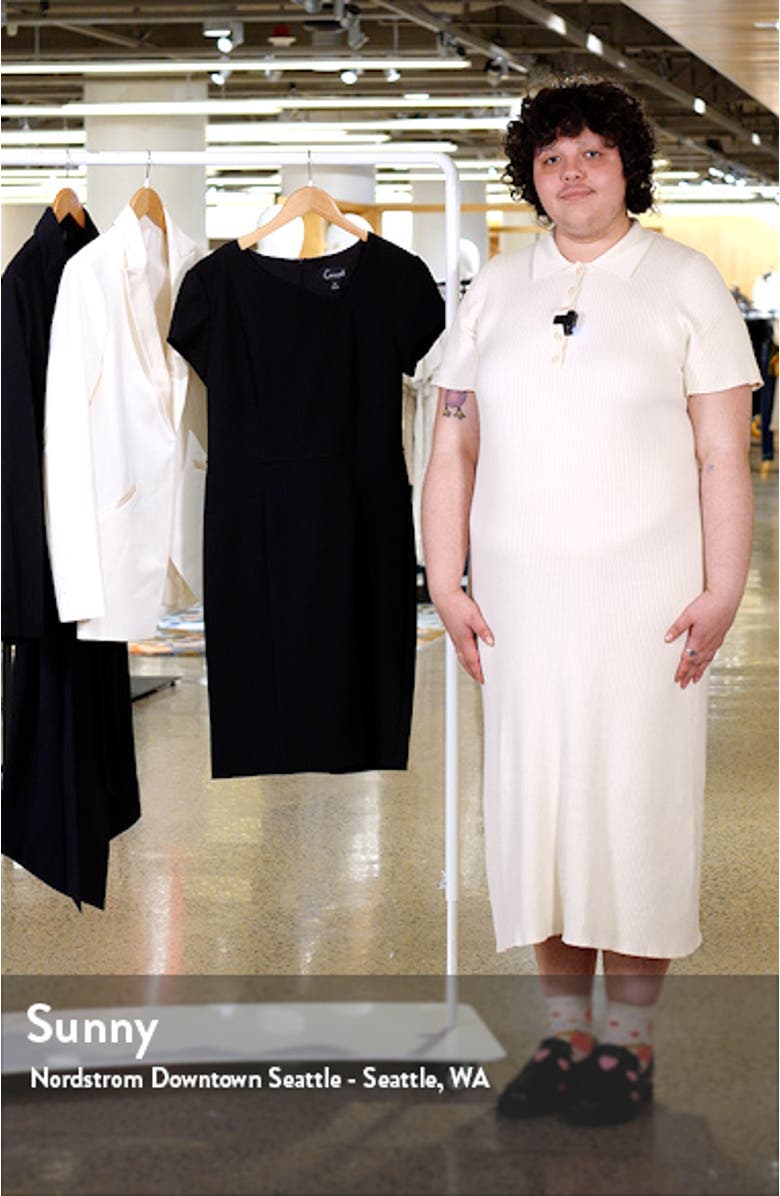 Asymmetric Neck Scuba Sheath Dress, sales video thumbnail