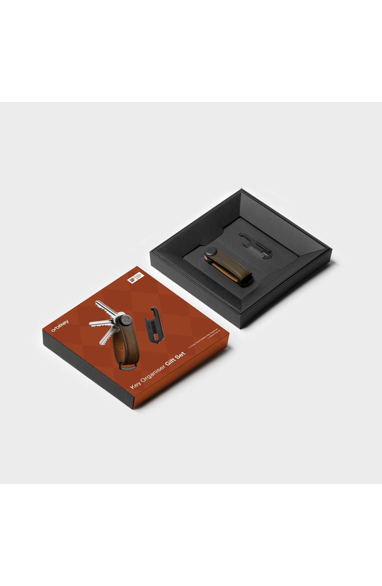 Orbitkey CrazyHorse Key Organiser + Multitool v2 Set, Alternate, color, Oak Brown