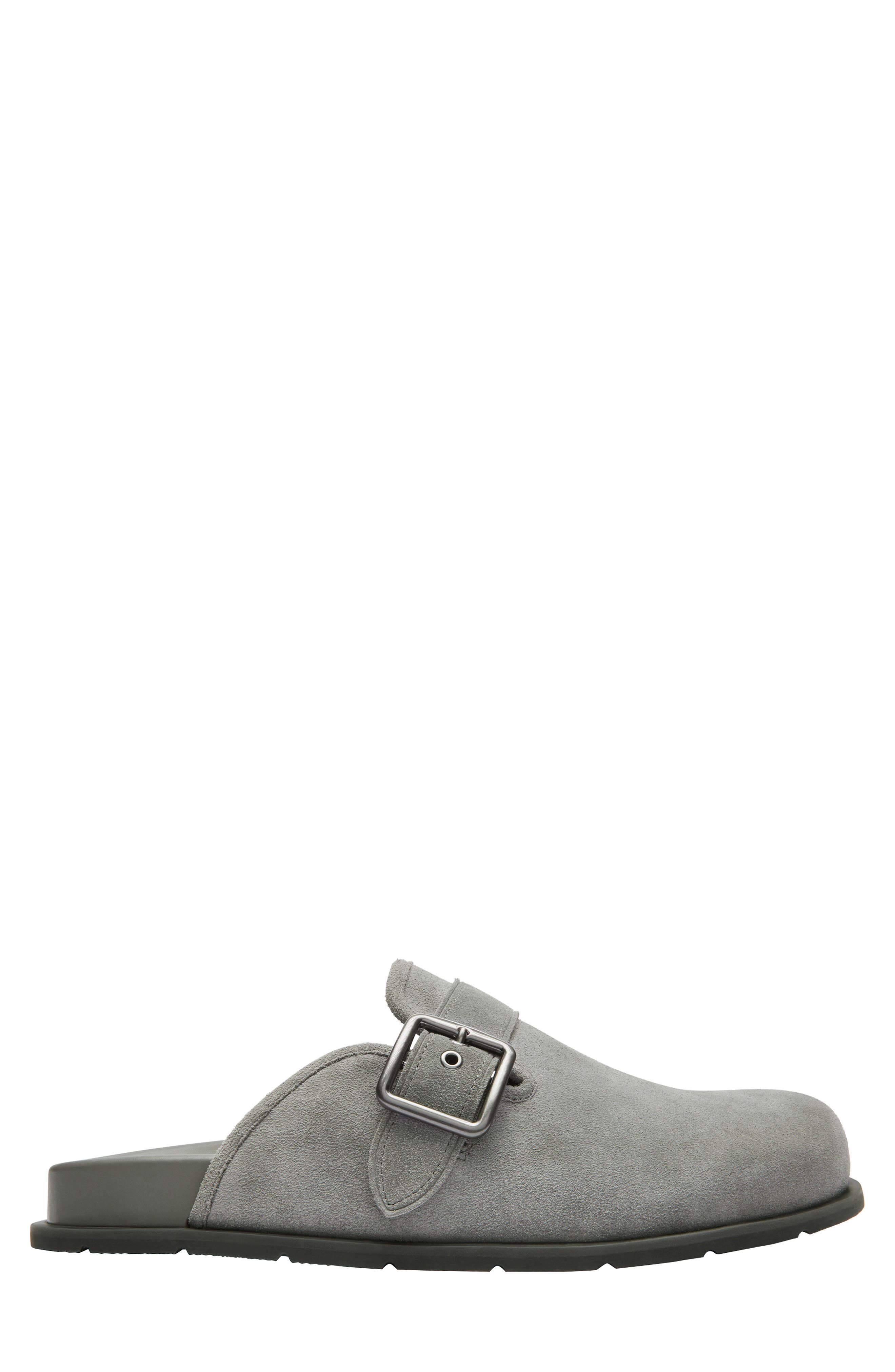 COACH Suede Buckle Clog, Alternate, color, Charcoal