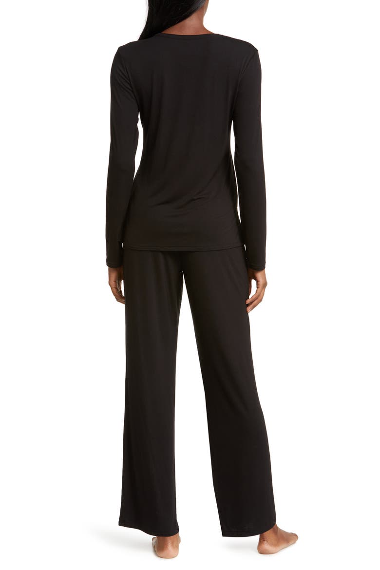 Feathers Elements Pajamas, Alternate, color, BLACK