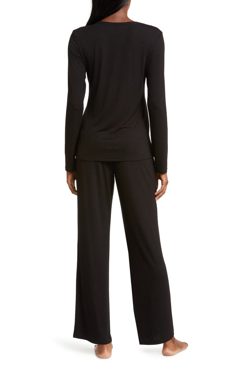 Natori Feathers Elements Pajamas, Alternate, color, Black