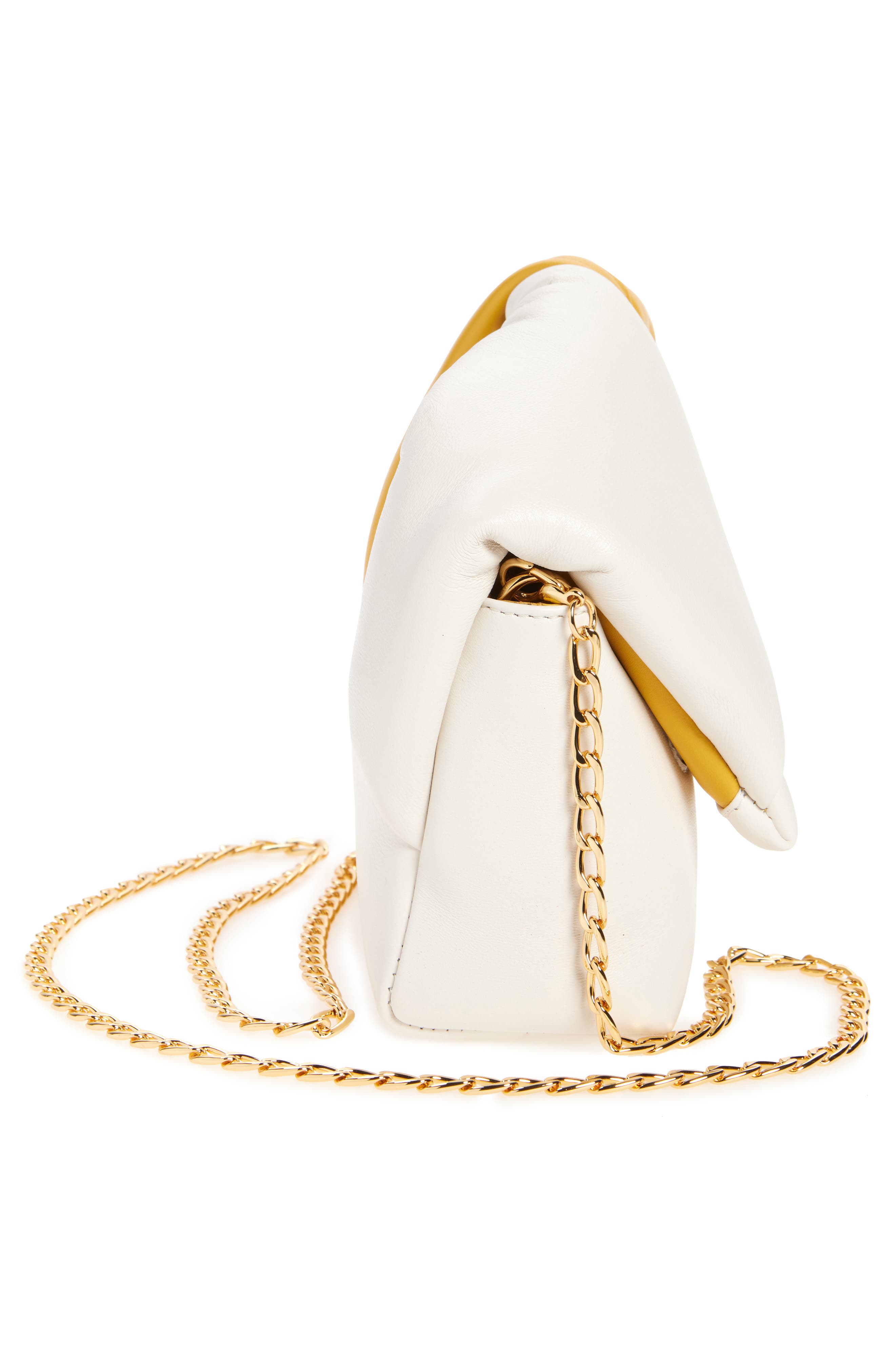 JW Anderson Small Twister Two-Tone Leather Crossbody Bag, Alternate, color, Cream/ Mustard
