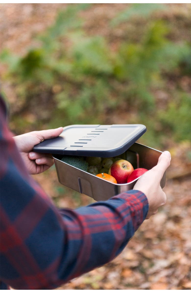 BergHOFF Essentials 8.25" Stainless Steel Lunch Box, Alternate, color, Silver, Blue