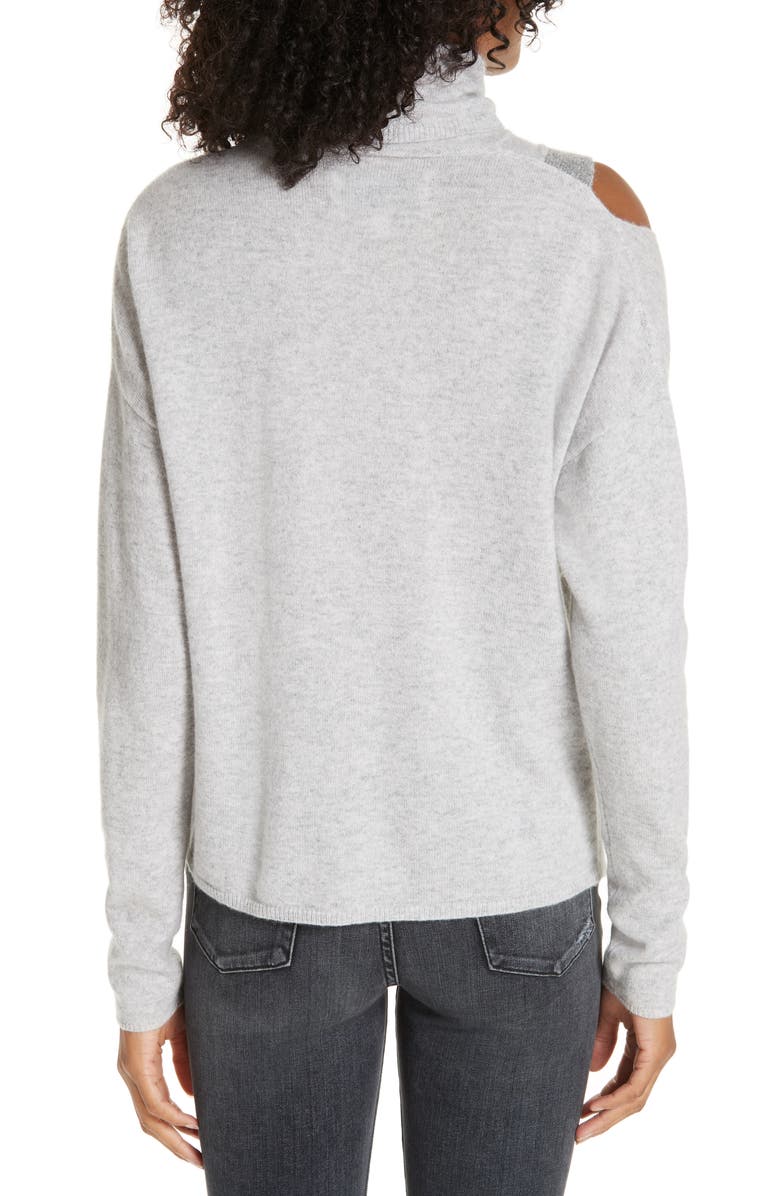 Brochu Walker Fae Cold Shoulder Asymmetrical Cashmere Blend Sweater, Alternate, color, 