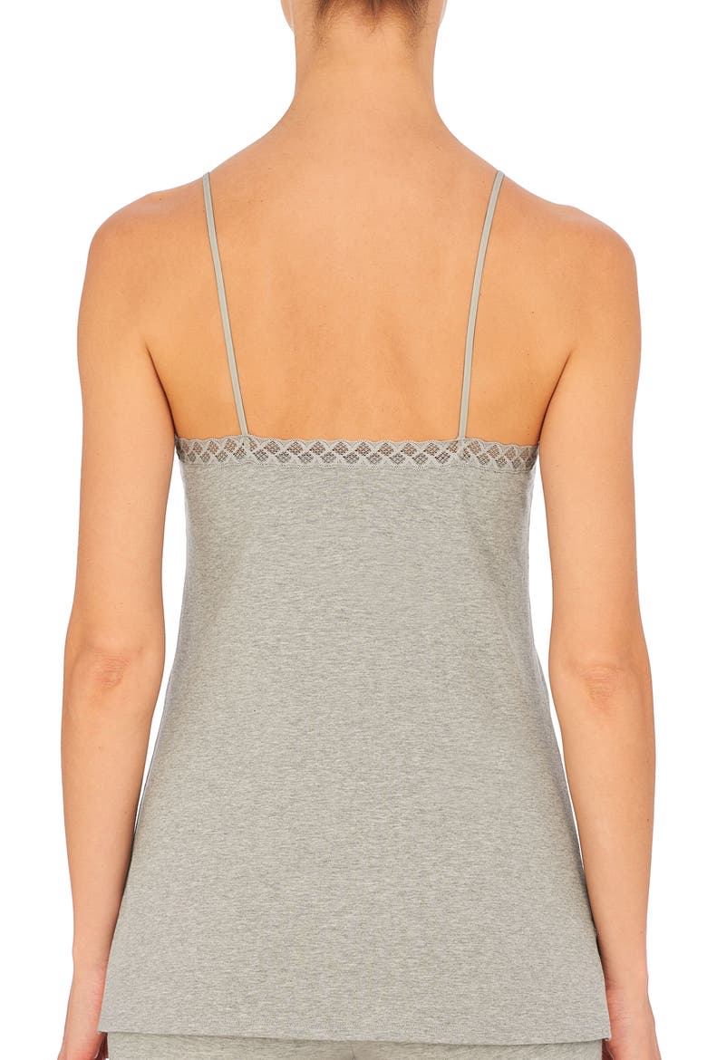 Bliss Lace Edge High-Low Cotton Camisole, Alternate, color, LT GRY HTH