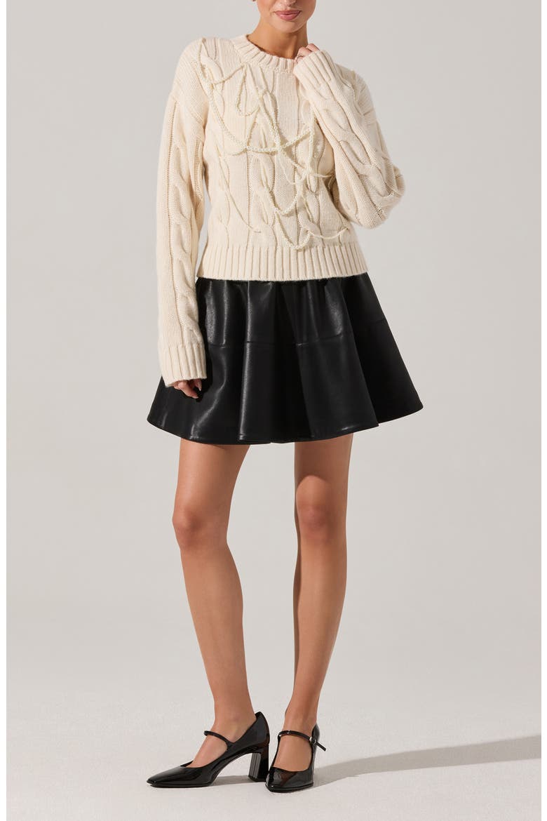 Pennina Cable Sweater, Alternate, color, CREAM