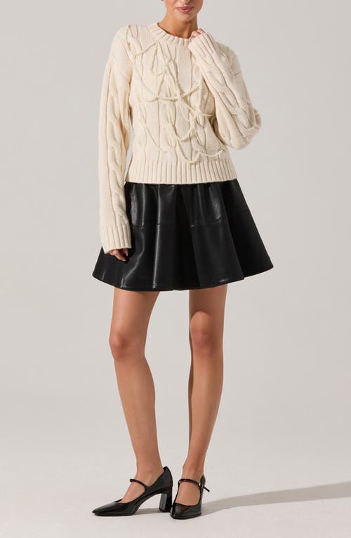 Astr The Label Pennina Cable Sweater In Neutral