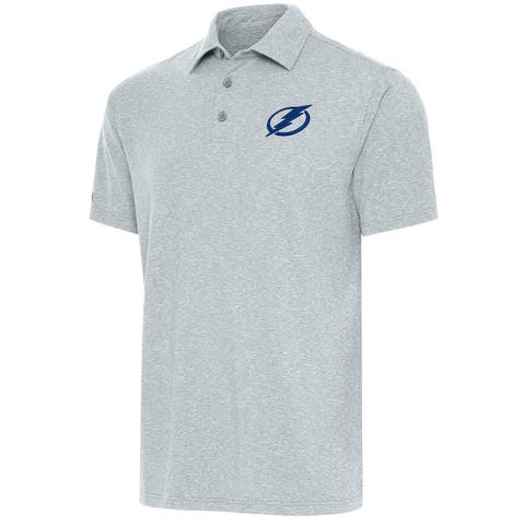 Men's Antigua  Heather Gray Tampa Bay Lightning Par Polo