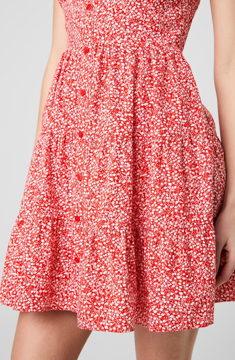 French Connection Blaire Floral Button-Up Tiered Minidress, Alternate, color,