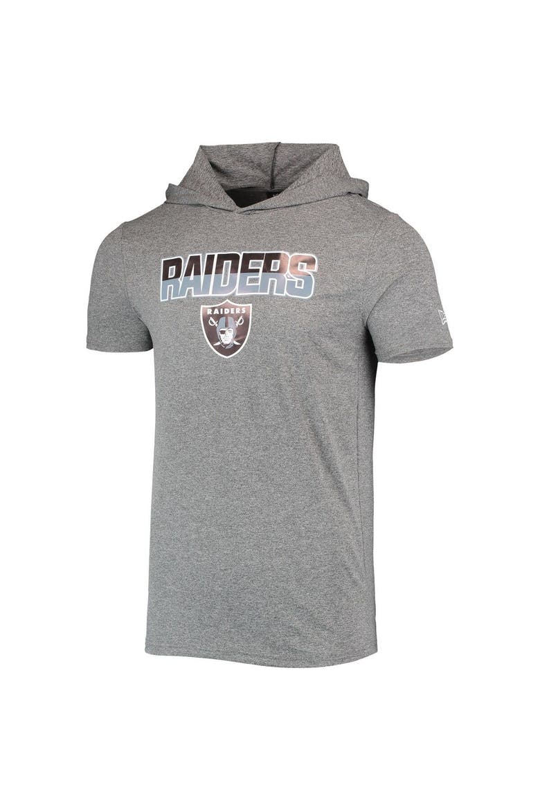 Men's New Era Heathered Gray Las Vegas Raiders Team Brushed Hoodie T-Shirt, Alternate, color, Gray