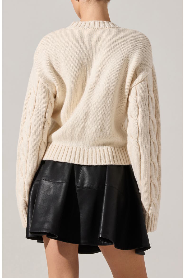 Pennina Cable Sweater, Alternate, color, CREAM