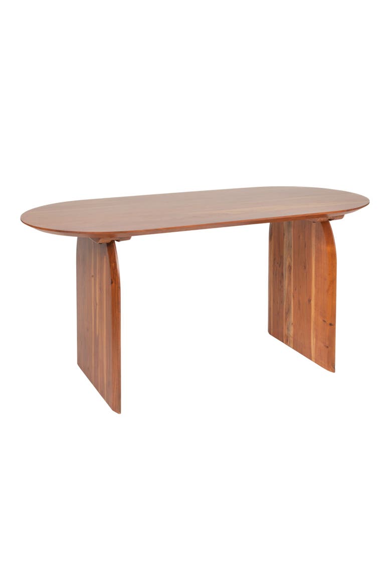 Pill-Shaped Dining Table with Half-Moon Base, Main, color, Natural