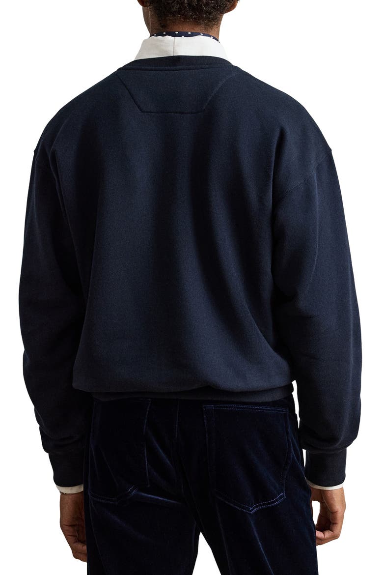 Bear Patch Fleece Sweatshirt, Alternate, color, CHAIRMAN NAVY