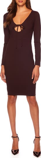Tie Cutout Long Sleeve Dress