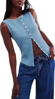 Free People Tilly Rib Button-Up Top